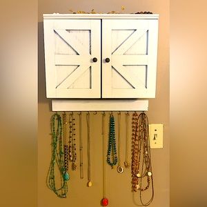 Rustic Jessten Wall-Mounted Jewelry Armoire
